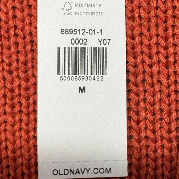 Old‎ Navy Chunky Knit Sweater Open Front Cardigan Orange Womens Medium Slouchy - Picture 10 of 10